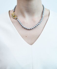 monshiro 【ガラスパール/スワロフスキー】ハナビワトトリショート ネックレス