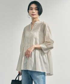 UNFILO ペプラム ギャザーブラウス