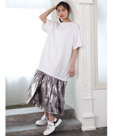 Green Parks ・ＥＬＥＮＣＡＲＥ　ＤＵＥ　メタリック切替ＴＥＥワンピ