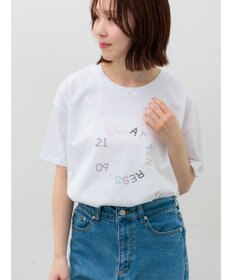 Te chichi ラインストーンサークルロゴTシャツ
