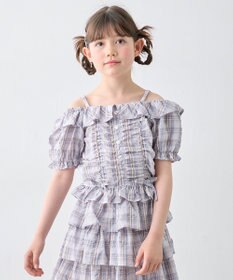 ANY KIDS 【洗濯機可能】2WAY チェックブラウス