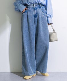 Green Parks デニムタックワイドパンツ