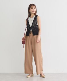 earth music&ecology フラワー刺繍メッシュベスト