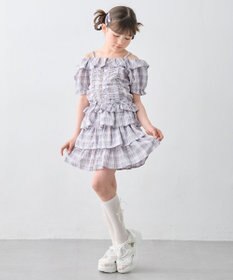 ANY KIDS 【洗濯機可能】2WAY チェックブラウス