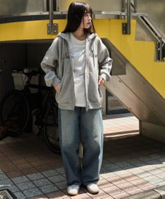 WEGO 【25年秋冬新作/ユニセックス着用ITEM/SMLサイズ展開】グラフィックロゴダブルZIPパーカー