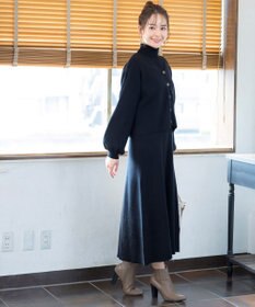 Tiaclasse 【洗える】大人上品なニットカーデ＋ワンピースセット