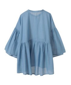 earth music&ecology コットンボイルギャザーシャツ