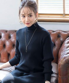 Tiaclasse 【洗える】大人上品なニットカーデ＋ワンピースセット