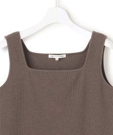 23区 S シャイニーリブ スクエアネック タンクトップ