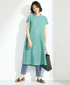 ANY 【洗える】バンドカラーとろみ ワンピース