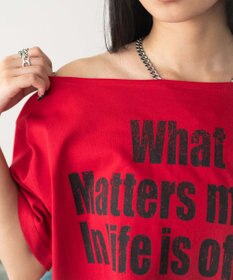 WEGO グラフィックオフショルショートT