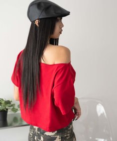 WEGO グラフィックオフショルショートT