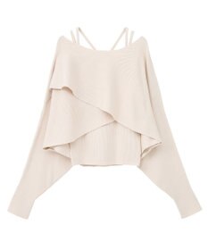 earth music&ecology 【2WAY】【洗濯機洗い可】SET2点クロスニット＋キャミソール