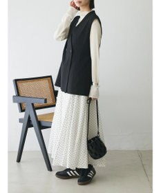 Green Parks AnriettMusee ラメ切替スリーブリブシアーニット