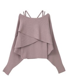 earth music&ecology 【2WAY】【洗濯機洗い可】SET2点クロスニット＋キャミソール