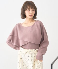 earth music&ecology 【2WAY】【洗濯機洗い可】SET2点クロスニット＋キャミソール