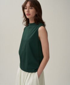 ATON DRY COTTON JERSEY | モックネックスリーブレスプルオーバー