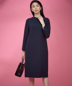 組曲 L 【KUMIKYOKU NAVY】コンフォータブルドレープ レース襟ワンピース