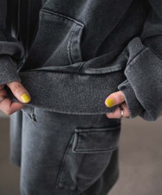 WEGO ロゴヴィンテージウォッシュジップパーカー