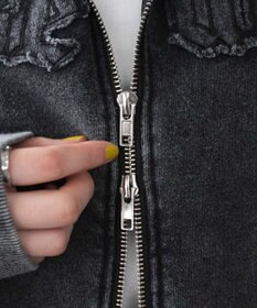 WEGO ロゴヴィンテージウォッシュジップパーカー