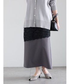 Te chichi 【雑誌掲載アイテム】ダブルクロスイージーナロースカート