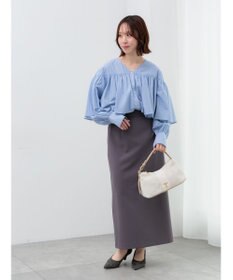 Te chichi 【雑誌掲載アイテム】ダブルクロスイージーナロースカート