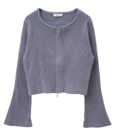 earth music&ecology ミニベロアダブルジップカーディガン