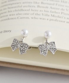 Maison de FLEUR リボンビジューイヤリング