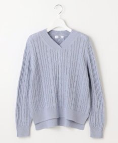 J.PRESS LADIES 【洗える】GIZA MERCERIZE COTTON ケーブル ニット