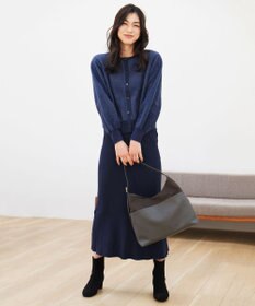 ANY L フェザーカーディガン×ニットスカートセットアップ