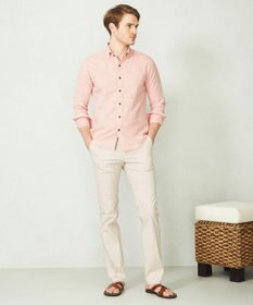 JOSEPH ABBOUD 【キングサイズ・カラー豊富/サステイナブル】リヨセルリネンサッカーシャツ