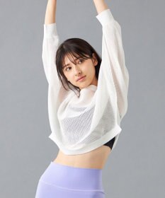 Chacott 【ノーソーイングニット】7分袖メッシュニットTシャツ