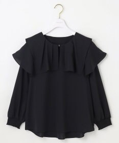 ANY SIS L 【洗える】スクエアラッフルカラー ブラウス