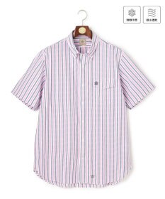 J.PRESS MEN 【KING SIZE 】【吸水速乾 / 接触冷感 / 高通気性】Aero Weave クールマックスサッカー ストライプ シャツ / B.D.