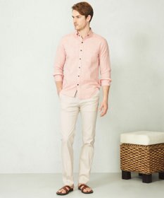 JOSEPH ABBOUD 【キングサイズ・カラー豊富/サステイナブル】リヨセルリネンサッカーシャツ