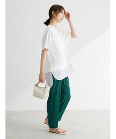 Green Parks 布帛レイヤー半袖チュニック