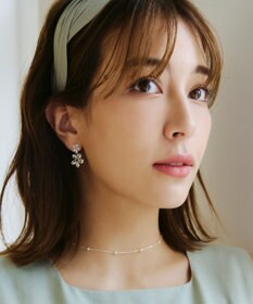 Tiaclasse ガラスダブルフラワーピアス