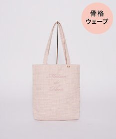 Maison de FLEUR ツイードブランドロゴ刺繍トートバッグ