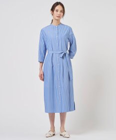 J.PRESS LADIES S TC ハイカウントストライプ シャツ ワンピース