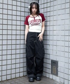 WEGO グラフィックラグランヘンリーネックT