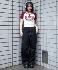 WEGO グラフィックラグランヘンリーネックT