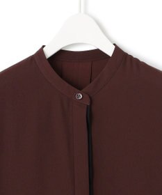 ICB 【接触冷感・UVケア・速乾・洗える】BackSatinAmunzen バンドカラーブラウス