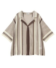 CRAFT STANDARD BOUTIQUE クロシェバイカラーニットプルオーバー