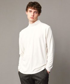 JOSEPH ABBOUD 【洗える/ソフトな肌触り】ミニパイルモック ネック Ｔシャツ