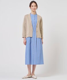 J.PRESS LADIES S TC ハイカウントストライプ シャツ ワンピース