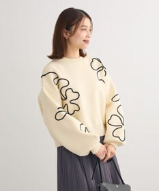 Green Parks ・ＥＬＥＮＣＡＲＥ　ＤＵＥ　コード刺繍花柄ニット