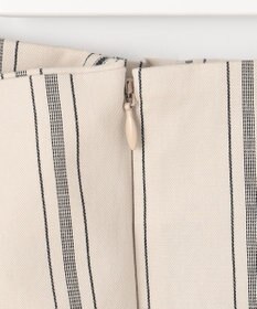 23区 S 【洗える】コットンリネンストライプ Iライン スカート