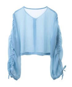 earth music&ecology キラキラシアーギャザーシャツ