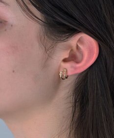 Phoebe 〈痛くないシリーズ/アレルギー対応〉シャイニーダブルフープライトフィットイヤリング　ゴールド