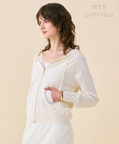 BEIGE， MONSTERA / ストレッチ フーデットニット